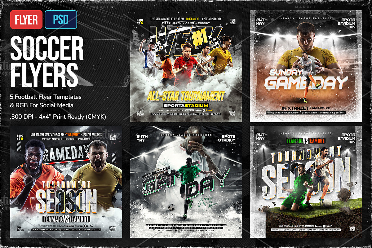 5 Soccer Flyer Template, a Flyer Template by OnurDemircan (Photo 1 of 6)