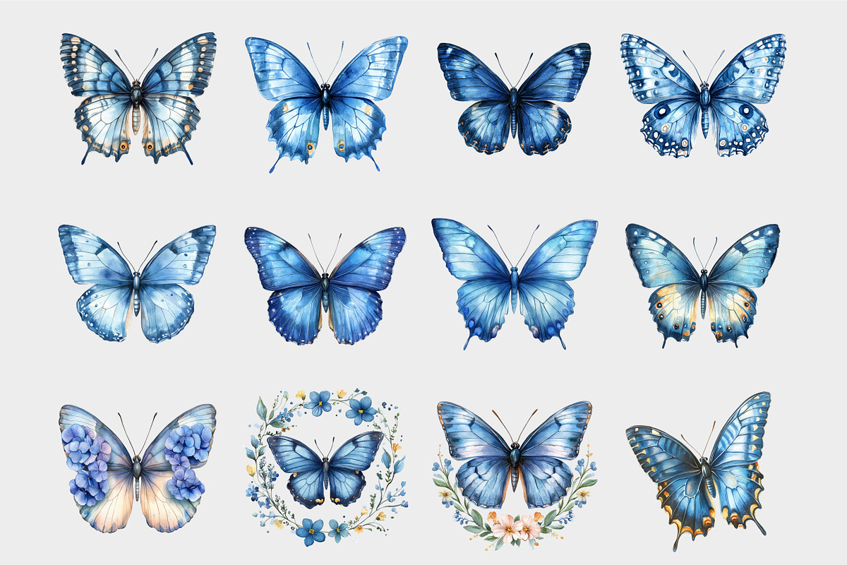Watercolor Butterflies Clipart, a Seasonal Illustration by Design Market (Photo 5 of 5)