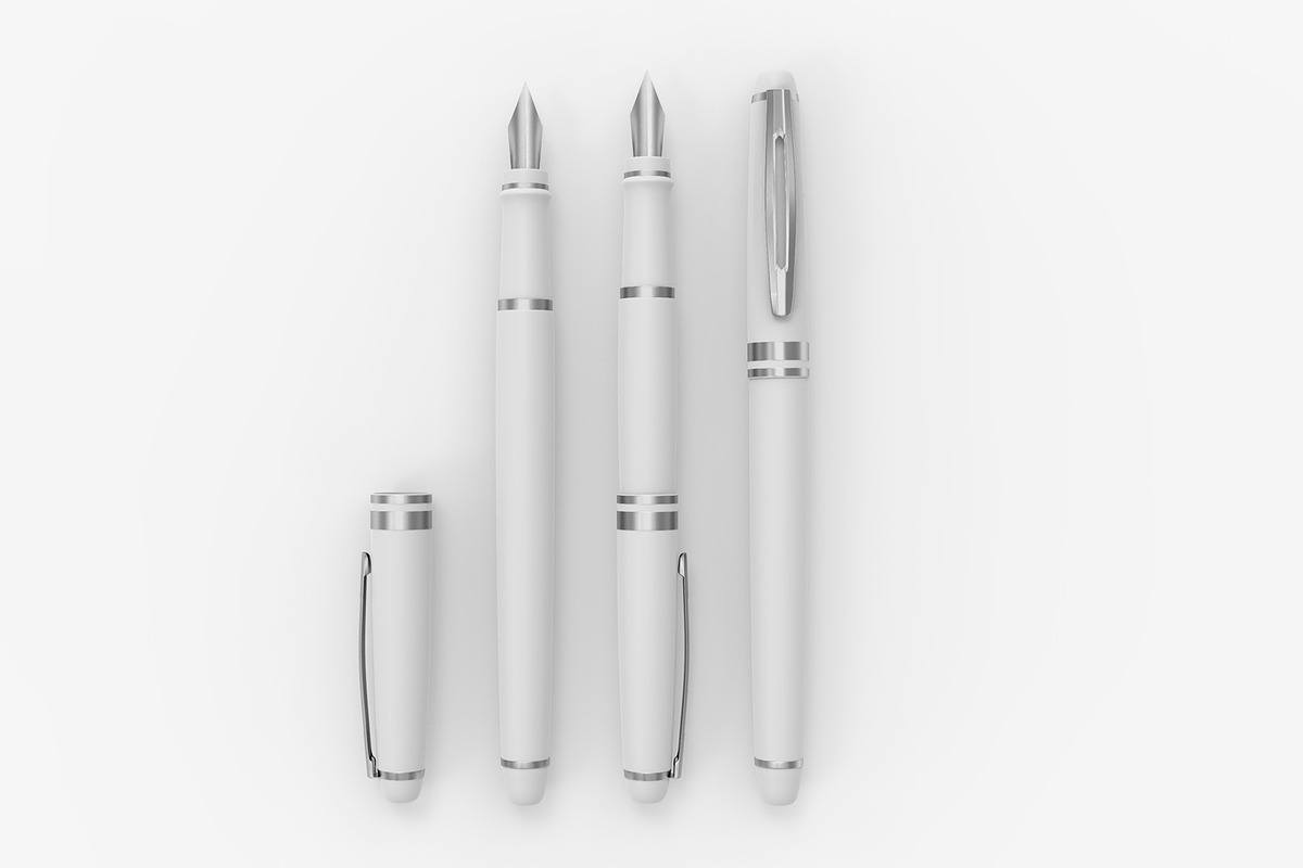 3d Fountain Pen With Cap Mockup, a Pens & Pencil Mockup by The Rose Project (Photo 3 of 3)
