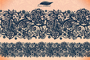 Seamless lace pattern with flowers