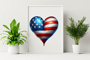 Watercolor Patriotic Heart Sublimat, an Illustration by SVGArt (Thumbnail 2 of 8)