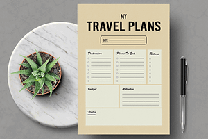 My Travel Trip Schedule Planner, a Stationery Template by MightyDesign