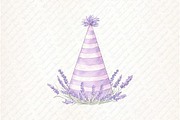 Lavender Floral Birthday Clipart, an Illustration by Watercolor design (Thumbnail 7 of 11)