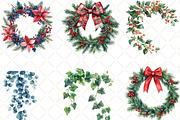 Festive Garland Clipart Bundle, an Illustration by Black Bird Studio (Thumbnail 2 of 6)