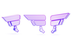 3d set of glass holographic security, a Technology Illustration by Marozhkastudio