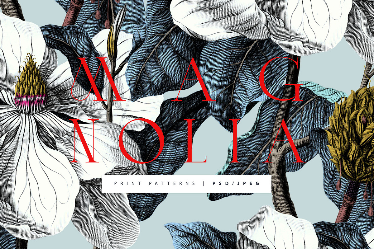 Magnolia Luxe Botanical Pattern., a Pattern Graphic by TSTUDIO (Photo 1 of 11)