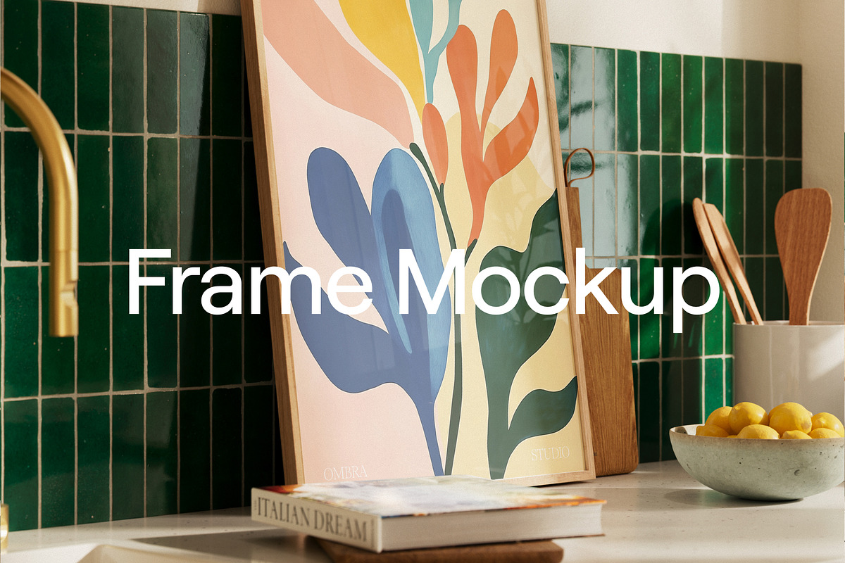 Kitchen Frame Mockup Set, a Household Mockup by Ombra Studio (Photo 8 of 9)