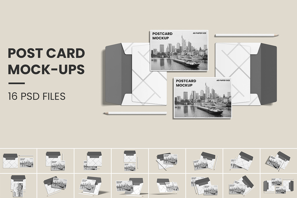 Postcard with Envelope Mockup, an Advertising Mockup by Compositing Studio (Photo 1 of 20)