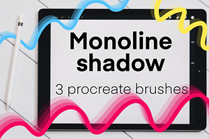 Procreate Monoline Shadow Brush Set