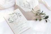 Watercolour & gold wedding suite, an Invitation Template by R Whitehurst Design (Thumbnail 4 of 6)