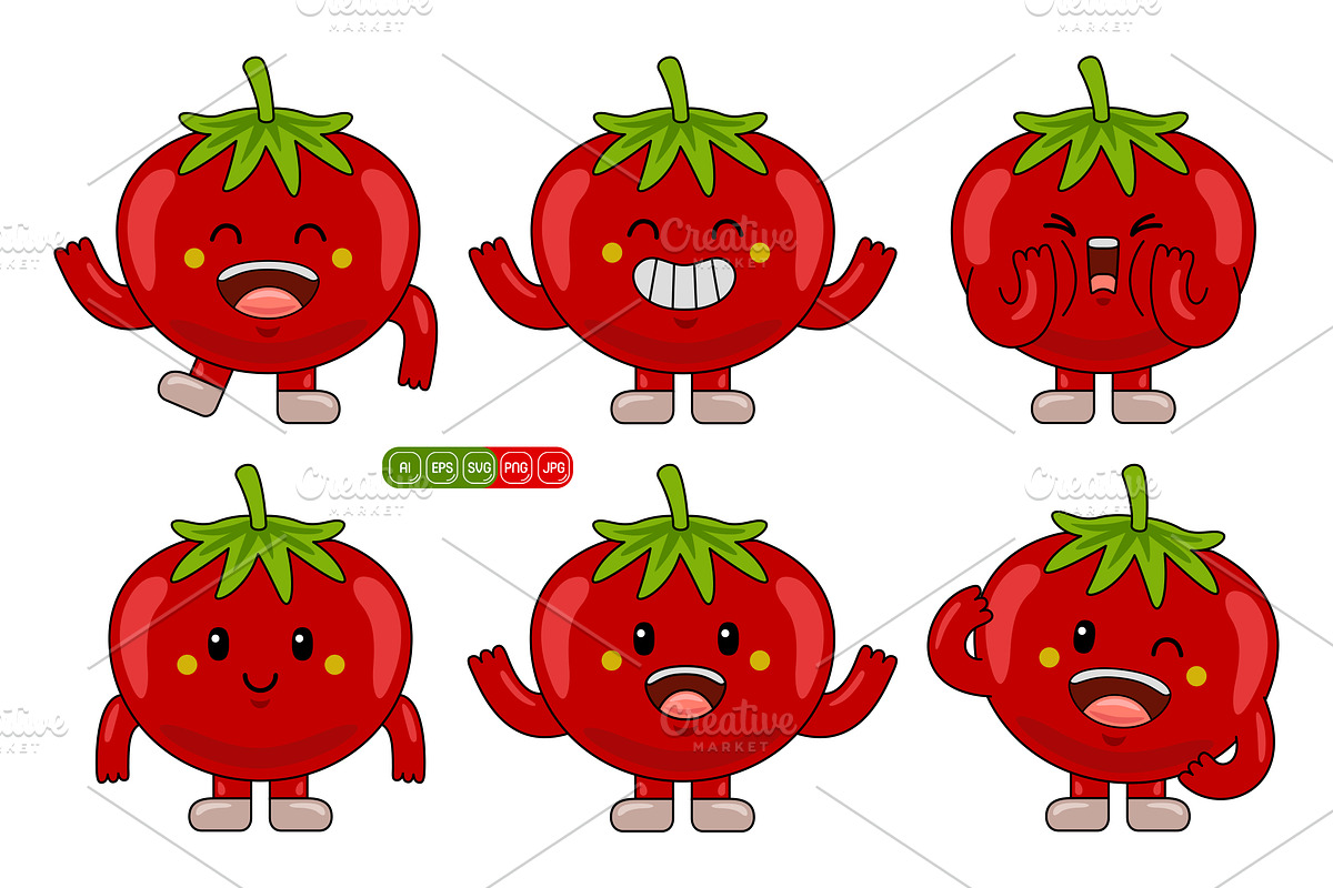 Tomato Mascot Cartoon Character, an Illustration by MEDZ (Photo 3 of 5)