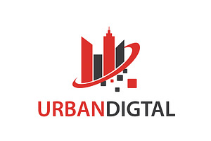 Urban buildings with digital shape, an Object Illustration by LogosDen