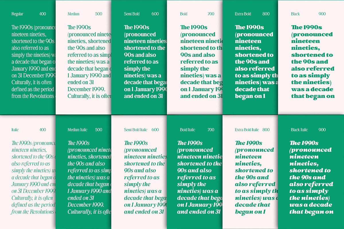 Behind The Nineties 12 Fonts + VFs, a Serif Font by Casloop Studio (Photo 6 of 18)
