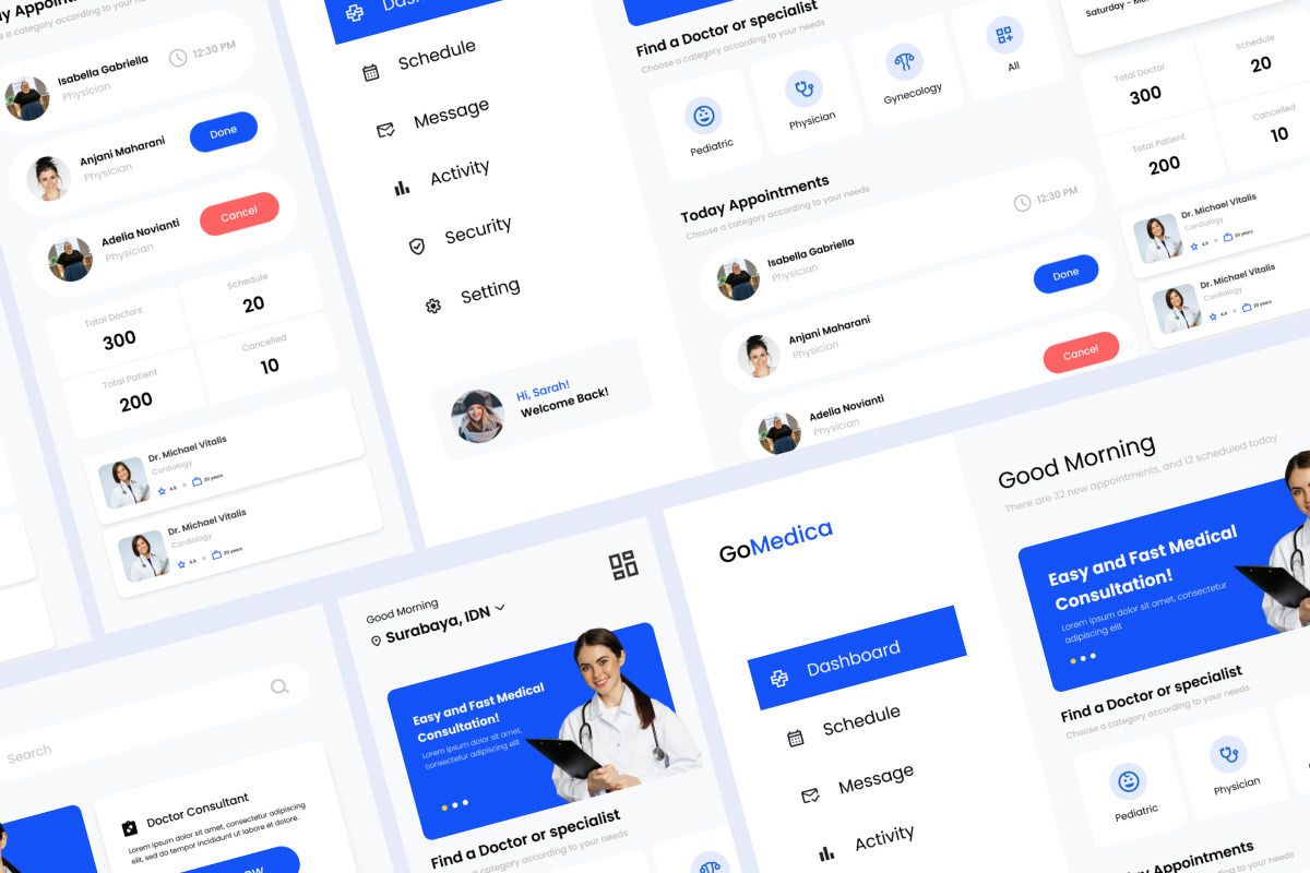 GoMedica - Doctor Dashboard V1, an UI Kit Template by twinstd (Photo 4 of 5)