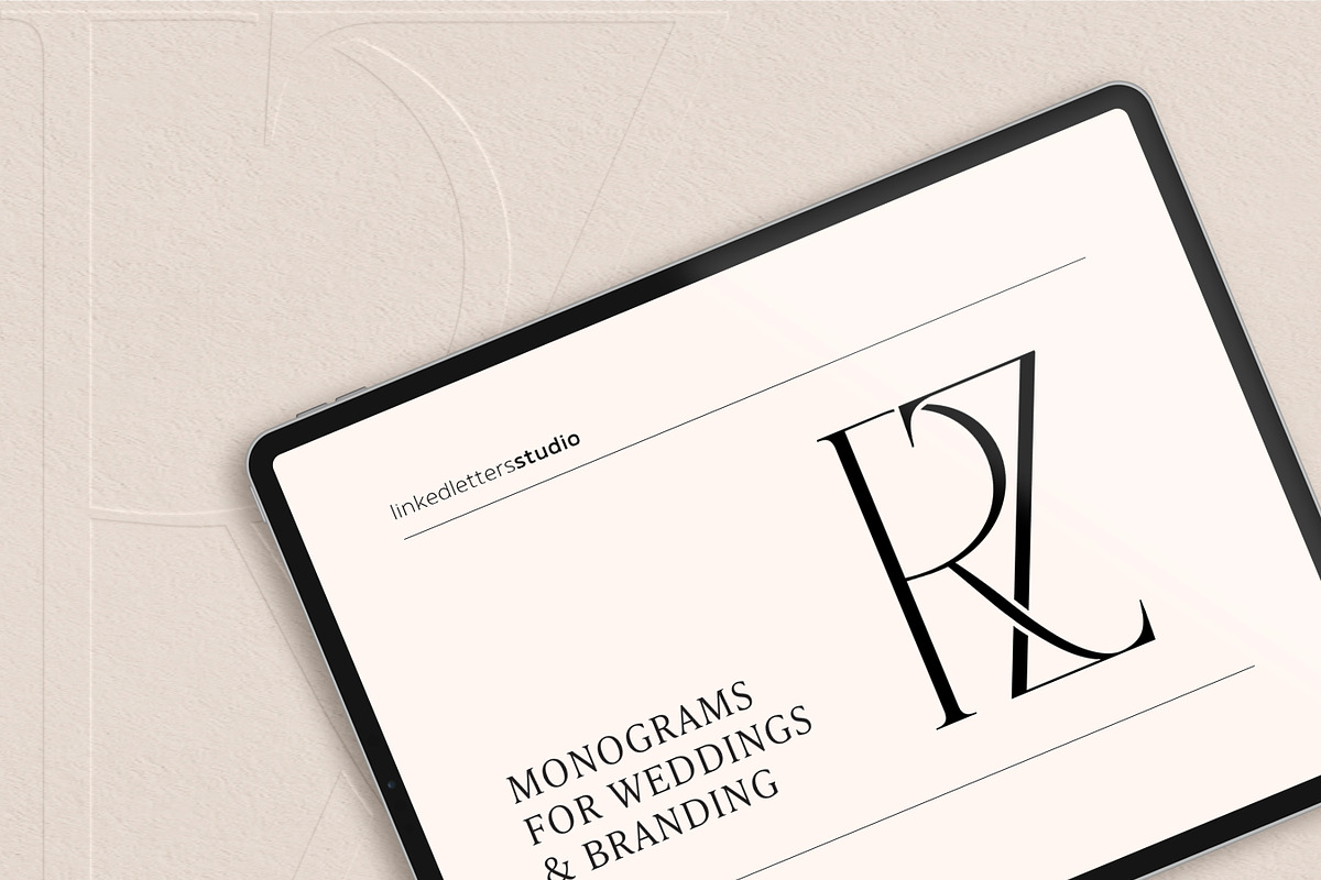 RZ monogram logo, a Branding & Logo Template by LINKED LETTERS STUDIO