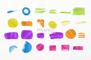 Neon Watercolour Brush Strokes