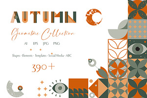 Modern geometric. Abstract retro set