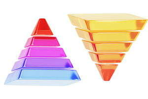 3d colorful glass pyramid diagram, a Finance Illustration by Marozhkastudio