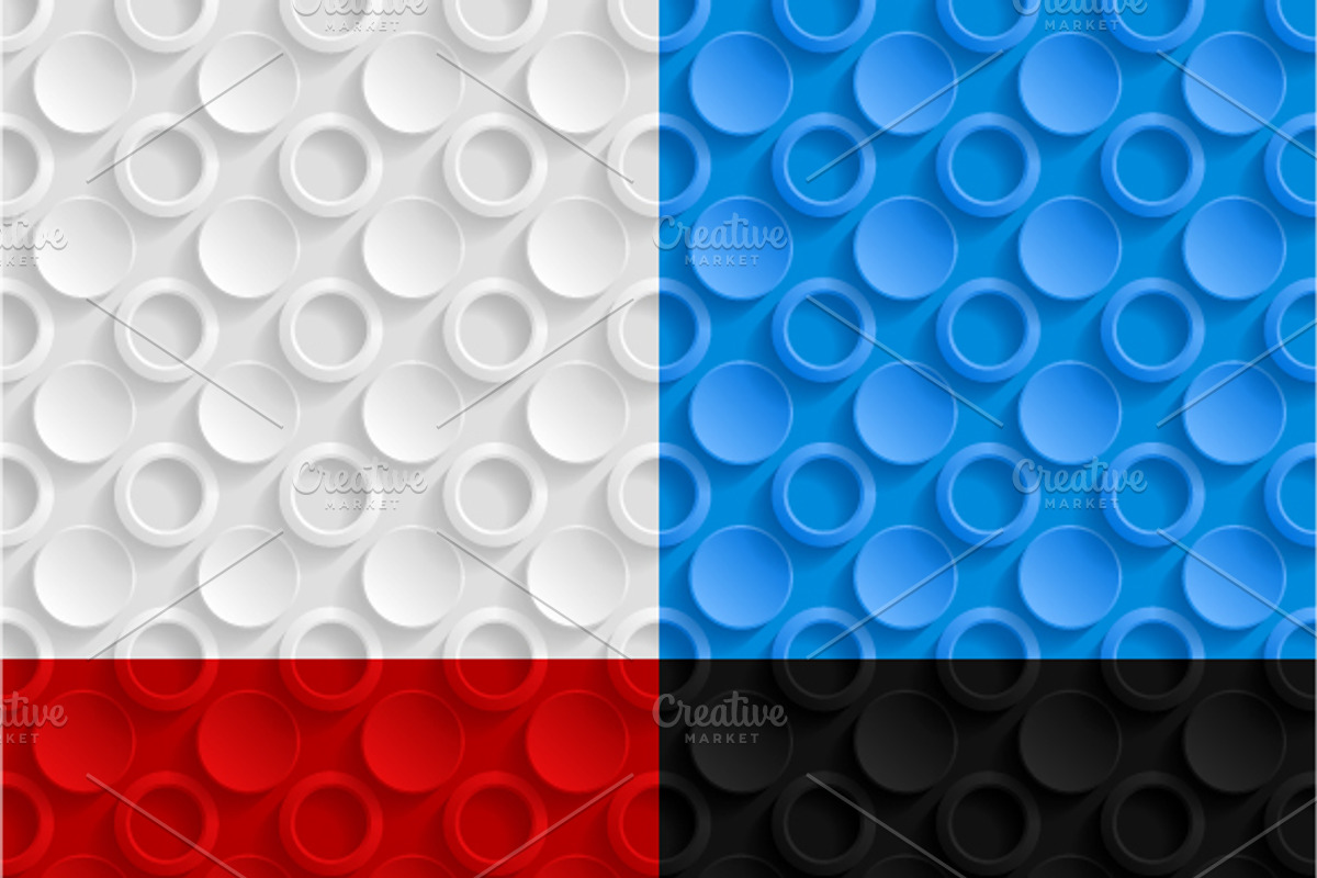 Set of geometric seamless patterns preview 2
