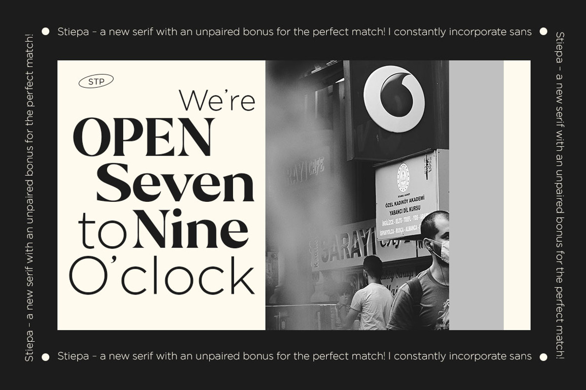Stiepa | Modern Serif & Sans, a Serif Font by Dora Typefoundry (Photo 12 of 28)