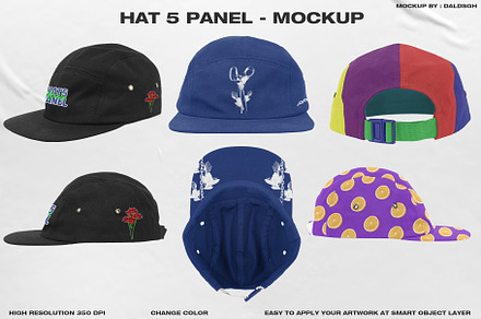 Hat 5 Panel - Mockup, a Hat Mockup by DaldSgh