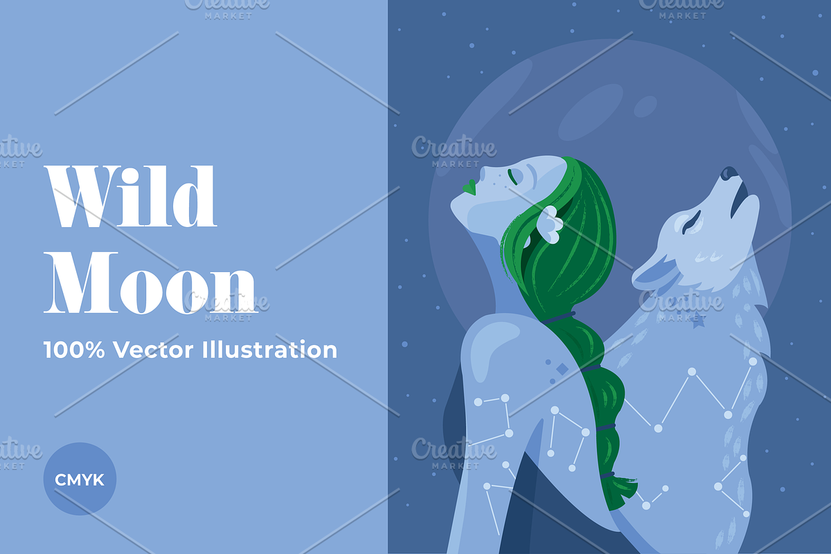 Wild Moon, a Person Illustration by @JennyPaintsWithPixels