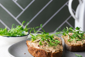 Rye toasts with a turkey pate and mi, a Food & Drink Photo by Edalin's Store