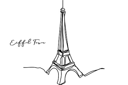 Eiffel Tower Line Art Illustration#3