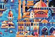 Istanbul Travel Poster, an Illustration by Alex Krugli (Thumbnail 4 of 7)