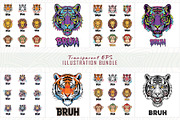 Neon vector illustration tiger head, a Decorative Illustration by Sofia's Fashion (Thumbnail 4 of 4)