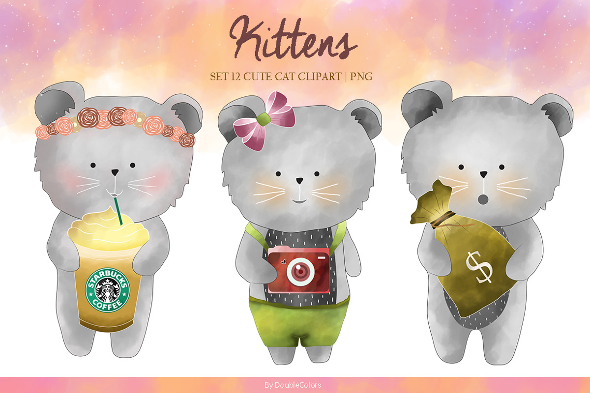 Set 12 Cute Kittens, an Illustration by DoubleColors (Photo 3 of 5)