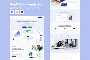 SaaS Sales Analytics Landing Page UI