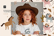 Little Western – clipart and pattern, an Animal Illustration by avdnadi (Thumbnail 2 of 11)