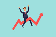 Businessman and arrow, a Finance Illustration by Podis (Thumbnail 2 of 7)
