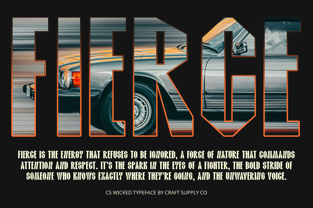 CS Wicked – Industrial Font, a Sans Serif Font by Craft Supply Co. (Photo 6 of 8)