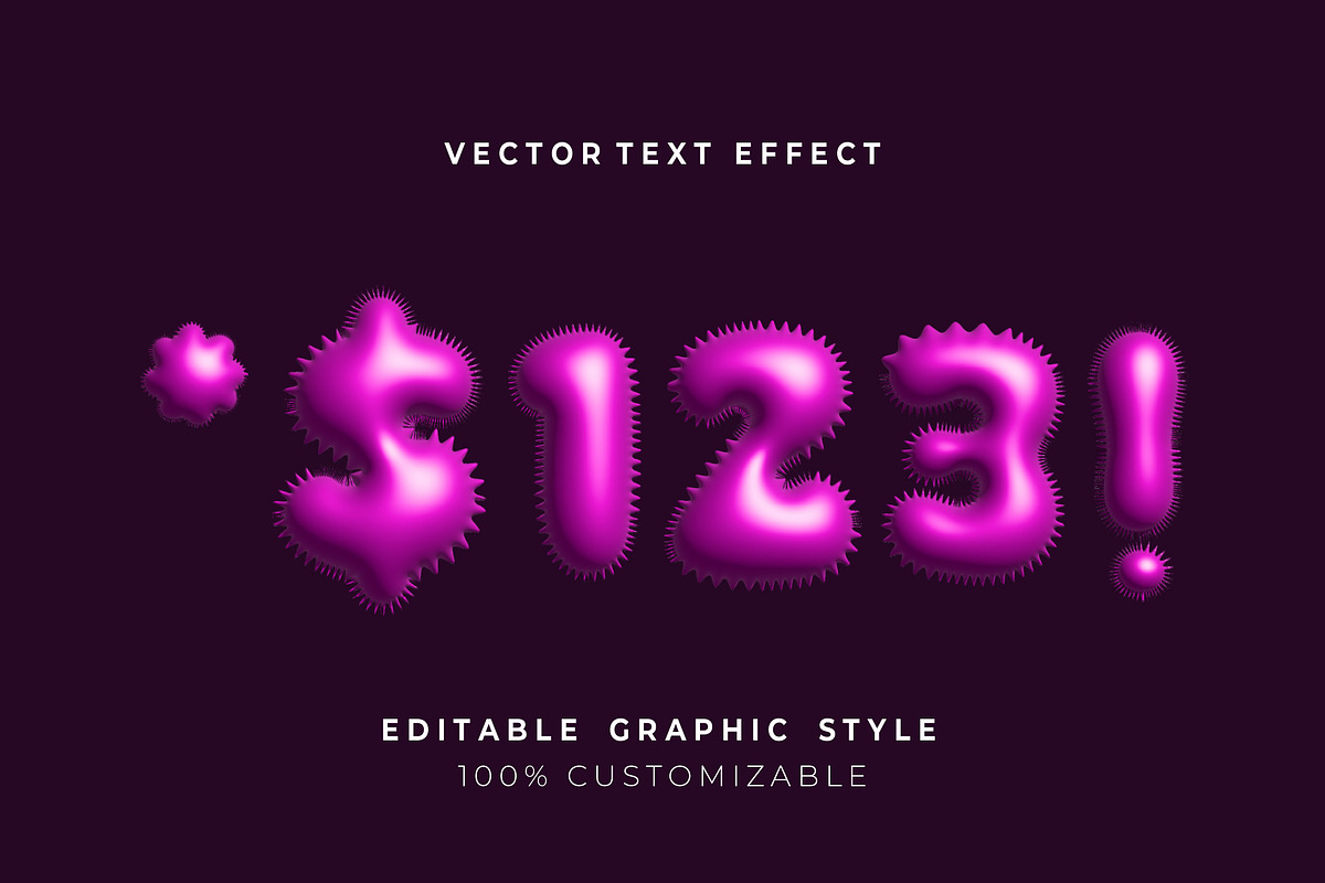 Spiky Glossy Bubble Text Effect preview 2