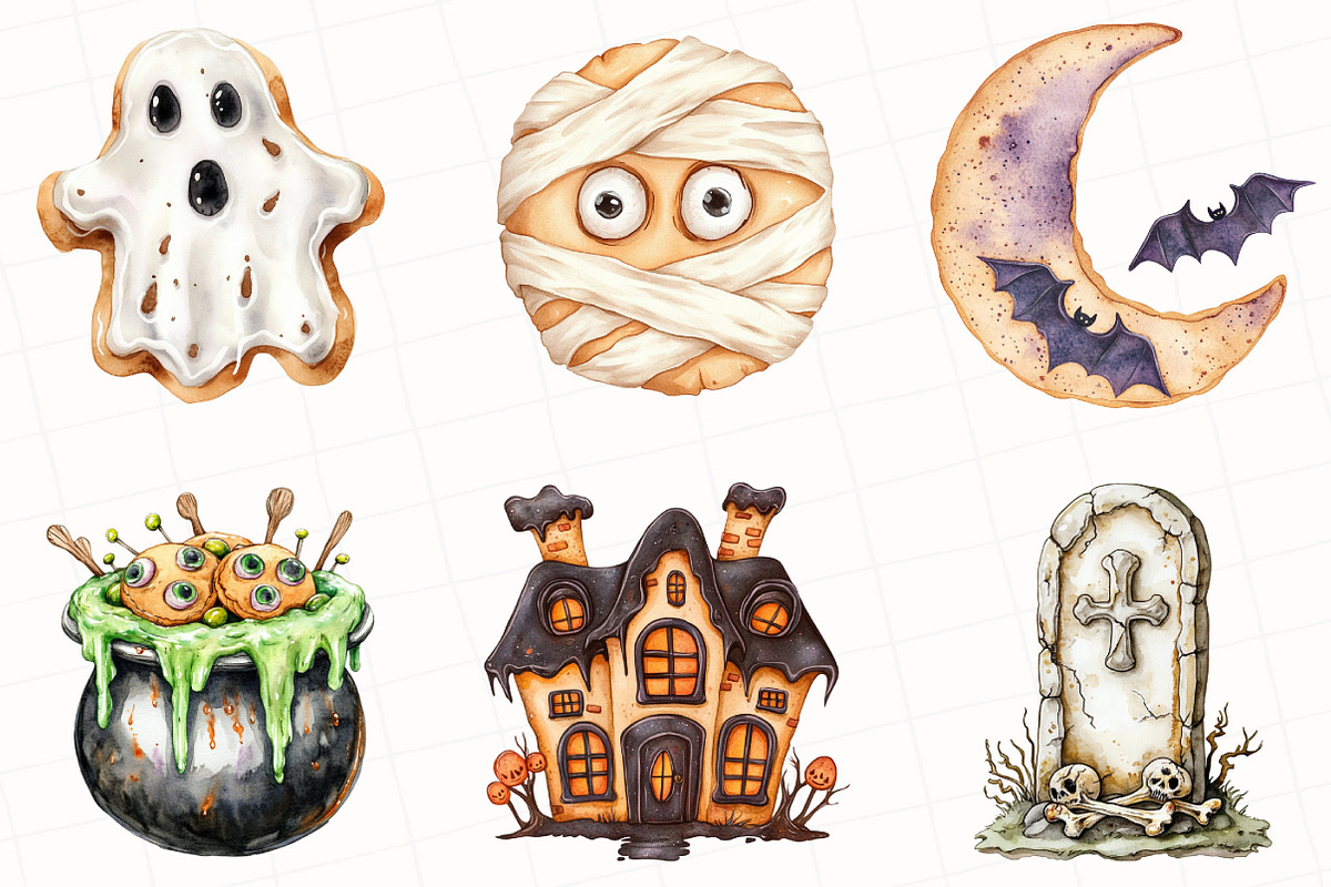 Halloween Cookies Clipart, an Illustration by OK Design (Photo 4 of 5)