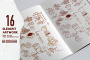 Coffee Shop Illustration Kit & Logo, an Illustration by Dawnside Graphic (Thumbnail 2 of 10)