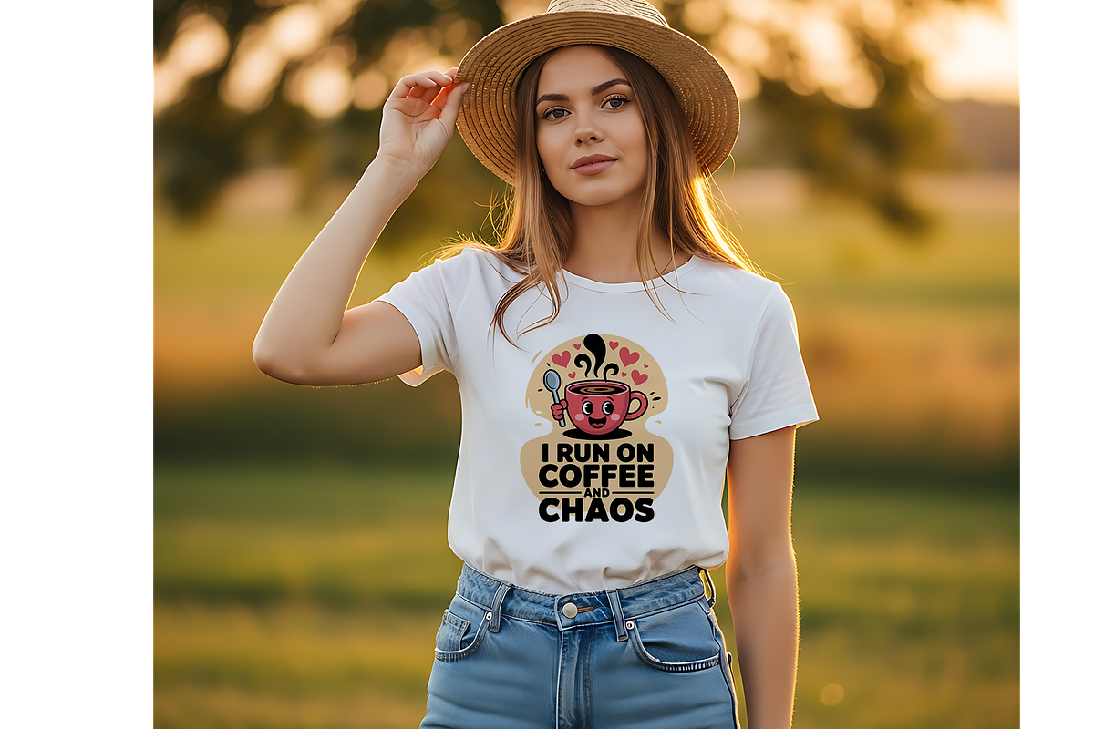 Coffee Chaos Funny Quote T-Shirt, an Object Graphic by Annudesign (Photo 4 of 9)