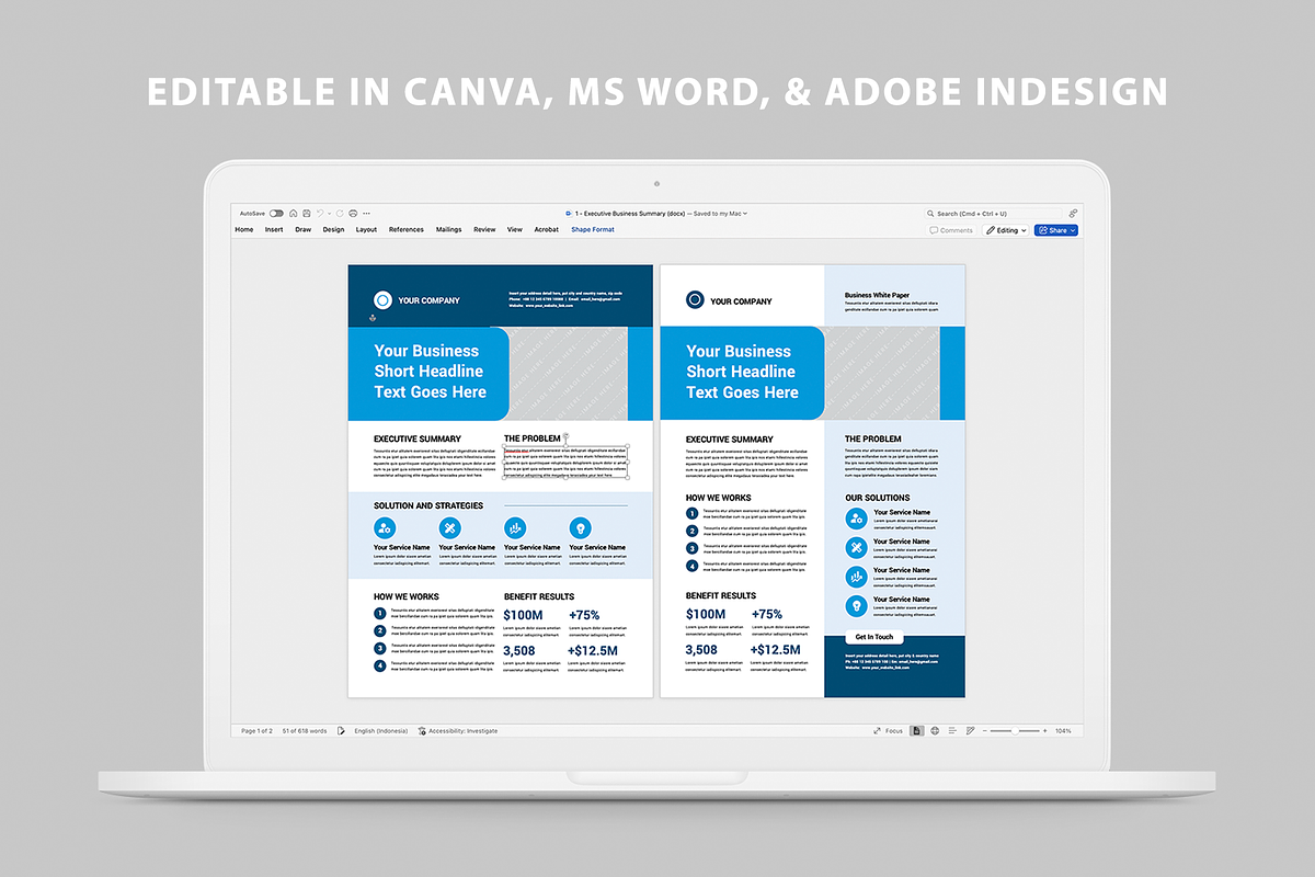 One Pager Bundle | Canva, Word, Indd, a Flyer Template by Leaflove (Photo 9 of 9)