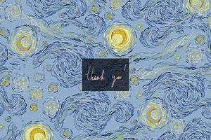 Starry Night Seamless Vector Set