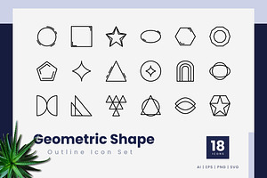 Geometric Shape Outline Icons, an Outline Icon by Zeer Graphic