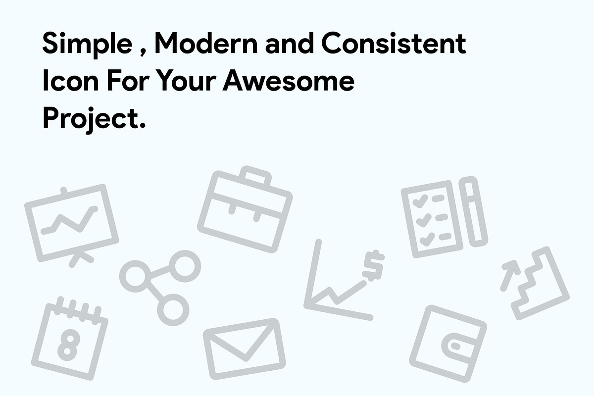 50 Business Line Icons, an Outline Icon by Kawalan Studio (Photo 2 of 9)