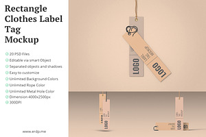 Rectangle Clothing Label Tag Mockup