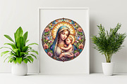 Mother Mary Stained Glass Bundle, an Illustration by SVGArt (Thumbnail 5 of 7)