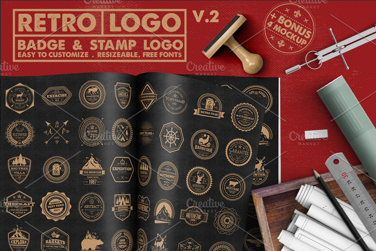 Retro Badge & Stamp Logo 2, a Branding & Logo Template by The Craftsman (Photo 10 of 10)