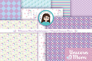 Unicorn Mom Digital Paper