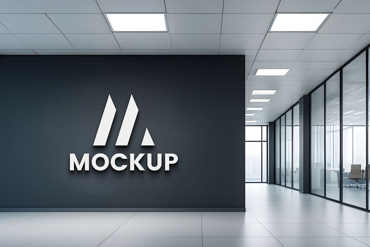 Modern Office Wall Logo Mockup, a Mockup by GenesisCreativeCo (Photo 1 of 3)