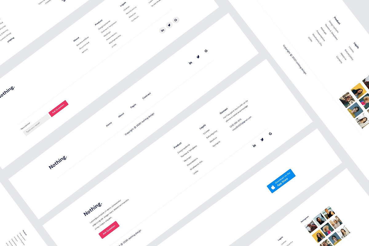 Footer UI KIT, an UI Kit Template by ArtGalaxy (Photo 1 of 2)