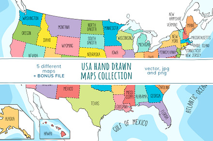 US maps collection, an Education Illustration by Illustrationsforteachers